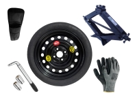 Set - Notrad OPEL KARL R15 4x100x56,5 + SCHLÜSSEL + WAGENHEBER + HÜLLE FÜR DEN WAGENHEBER